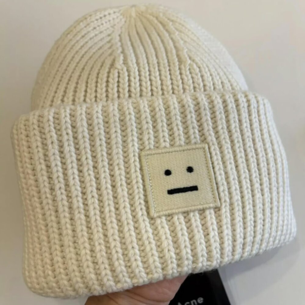 Acne Cream Knit Beanie